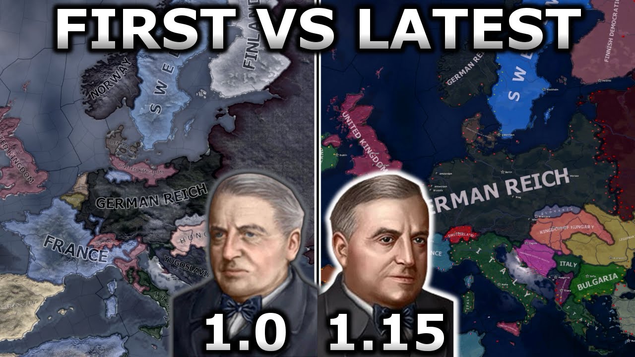 Oldest vs Newest HOI4 Version | Double Timelapse