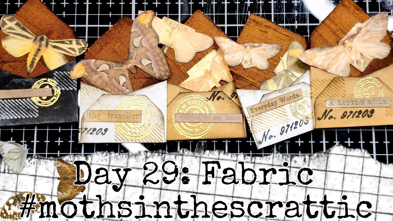 #mothsinthescrattic Day 29 - Fabric - Mini fabric Covered Envelopes