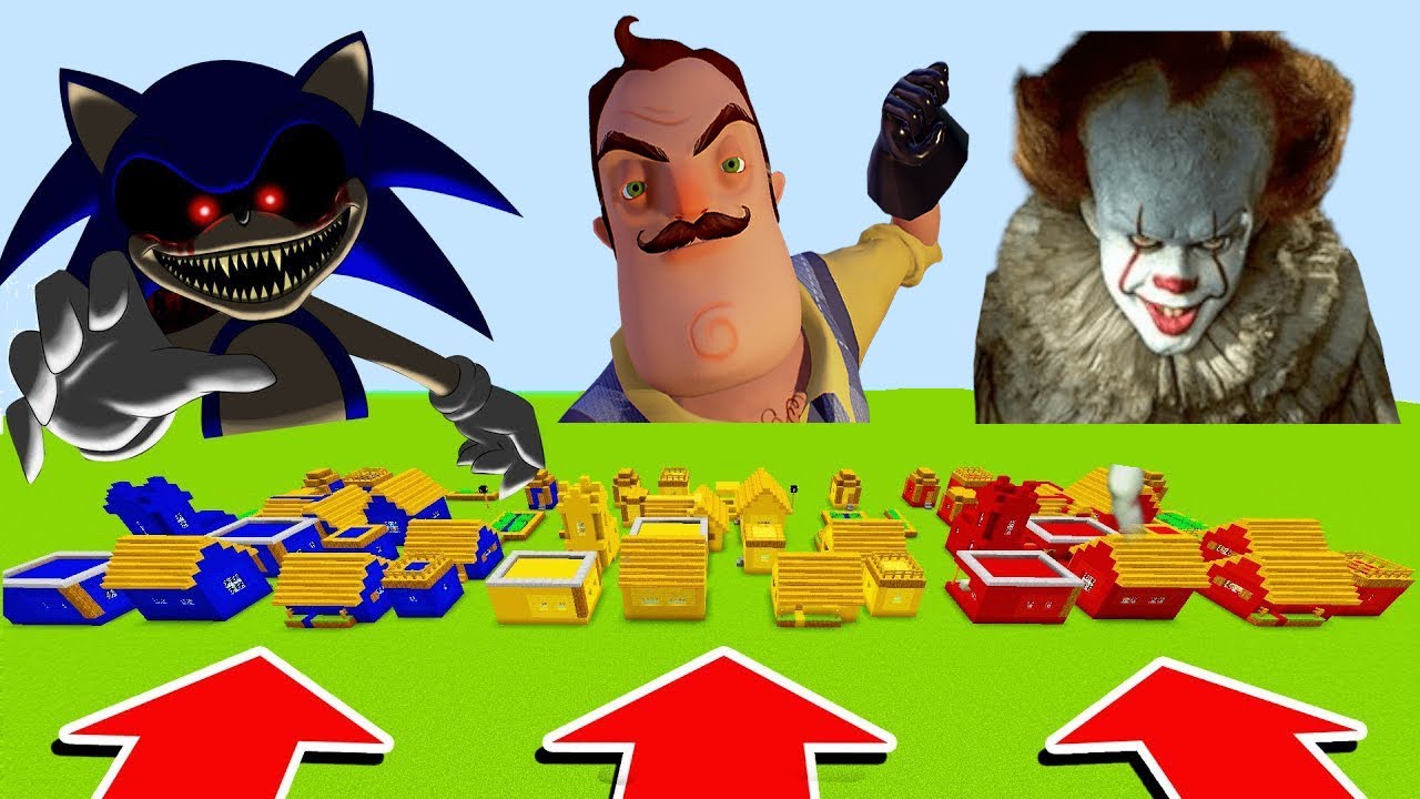 NE CHOISISSEZ PAS LE MAUVAIS VILLAGE SUR MINECRAFT ! Sonic , Hello Neighbor , Ça le Clown