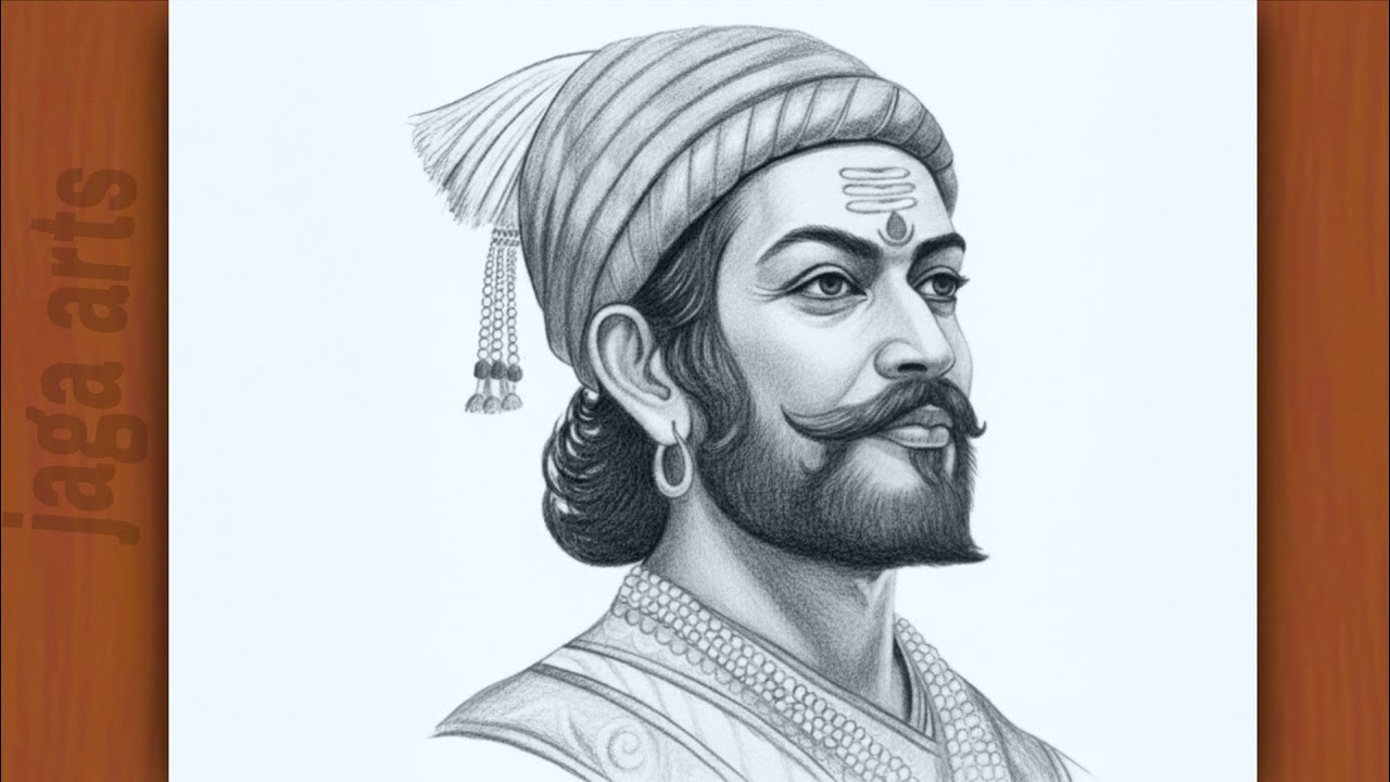 🚩 Shivaji Maharaj drawing // How to draw Shivaji Maharaj 