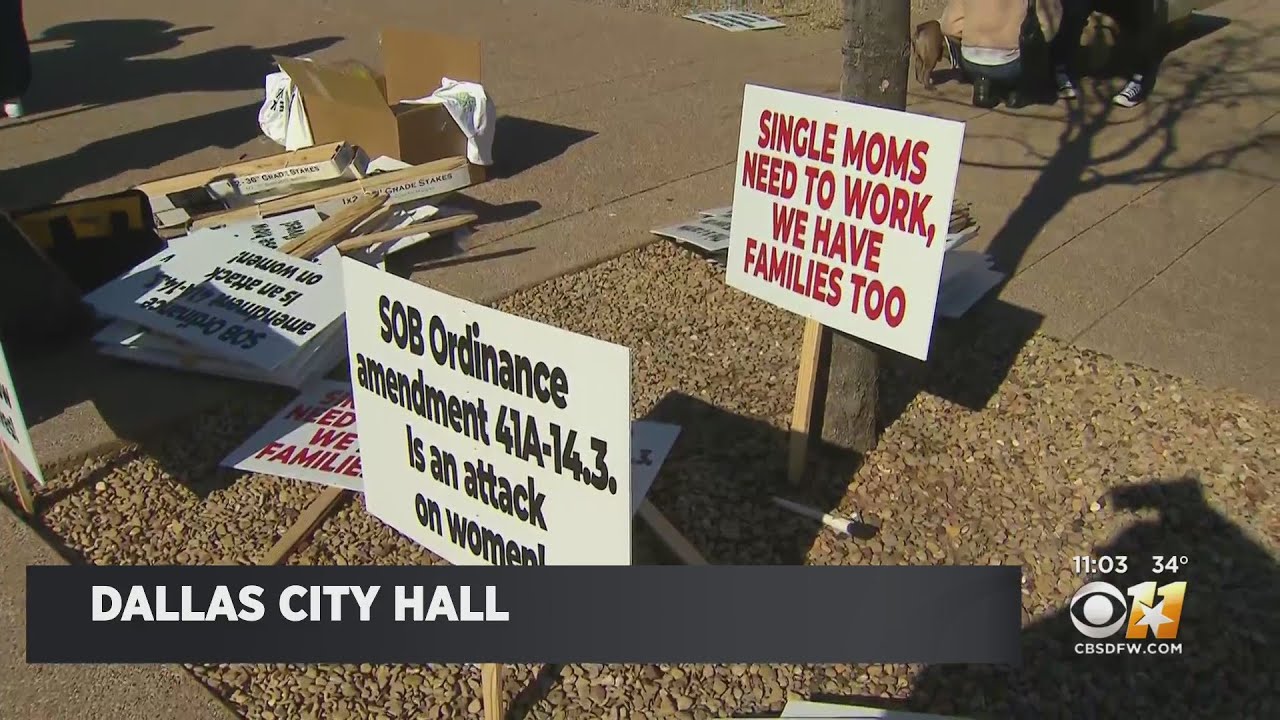 Protests As Dallas Considers Restrictions For Strip Clubs, Adult Book Stores