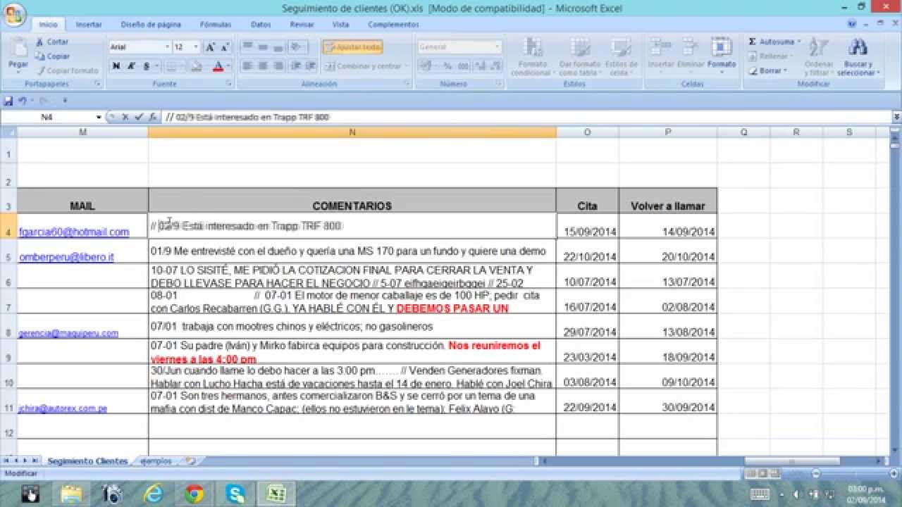 Tutorial de Seguimiento de clientes en excel