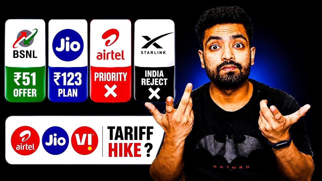 BSNL ₹51 Offer 🤩, Jio ₹123, ₹200 Recharge, Airtel Fastlane, Starlink Reject, Tarrif Hike? Vi 5G