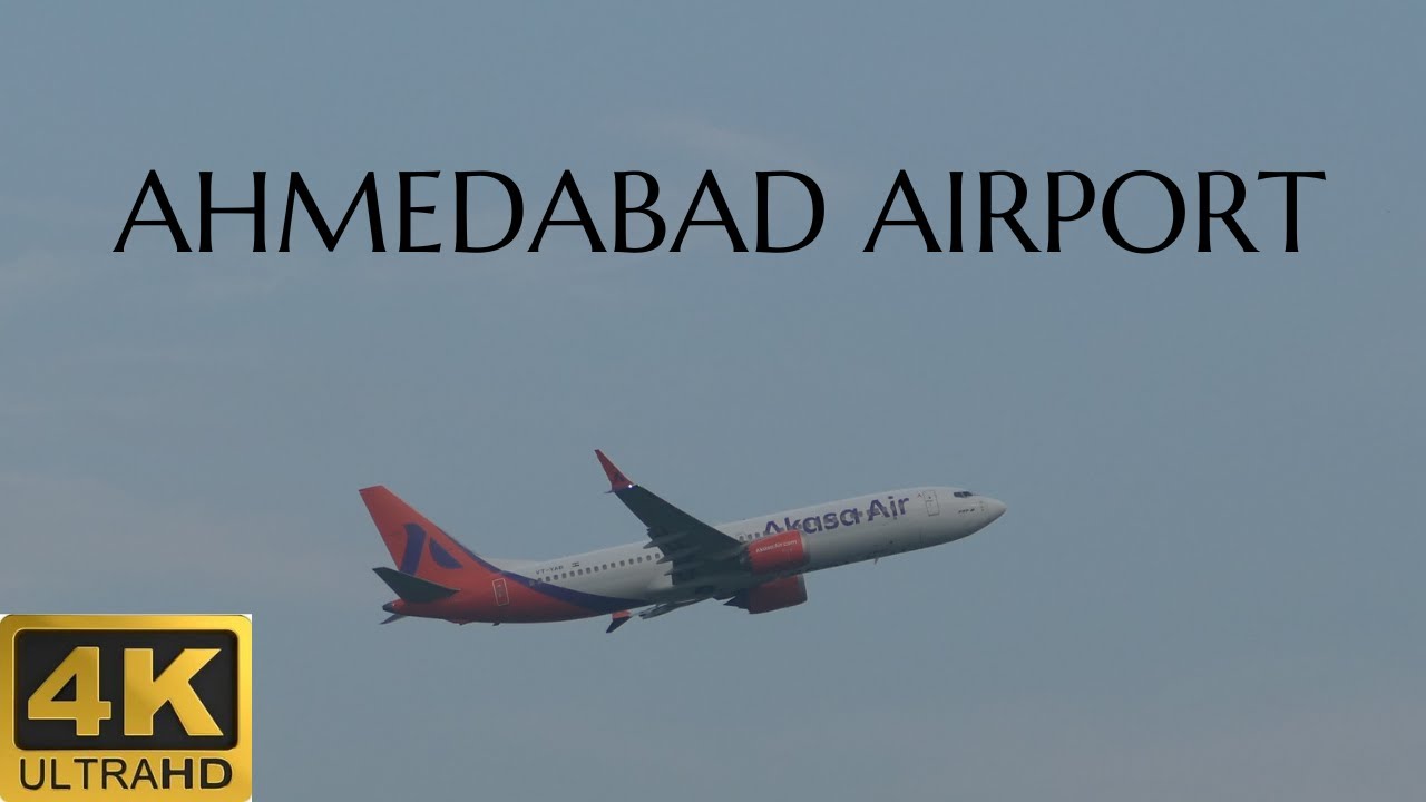 4K Ultra HD | AHMEDABAD AIRPORT | Late Evening Plane Spotting | Akasa Air Take-off | #planespotting