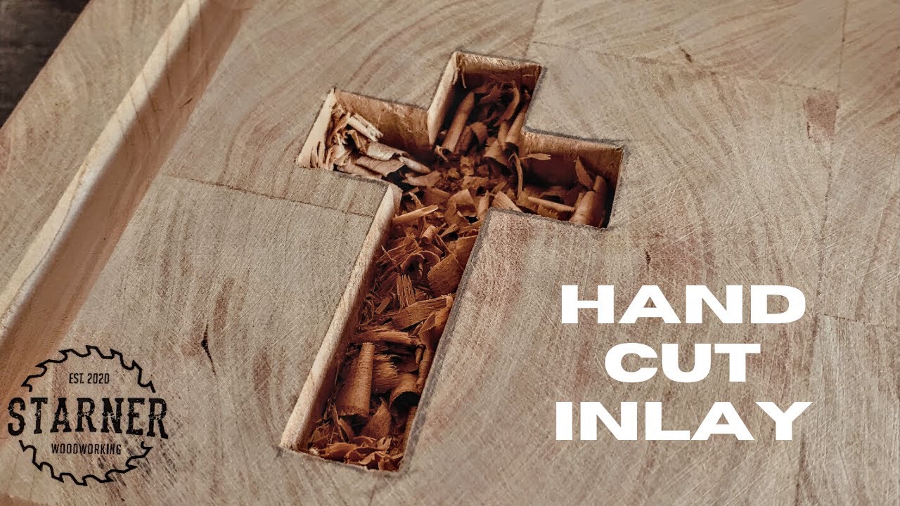 Hand carved inlay on a cutting board | No talking, No music | How to woodworking