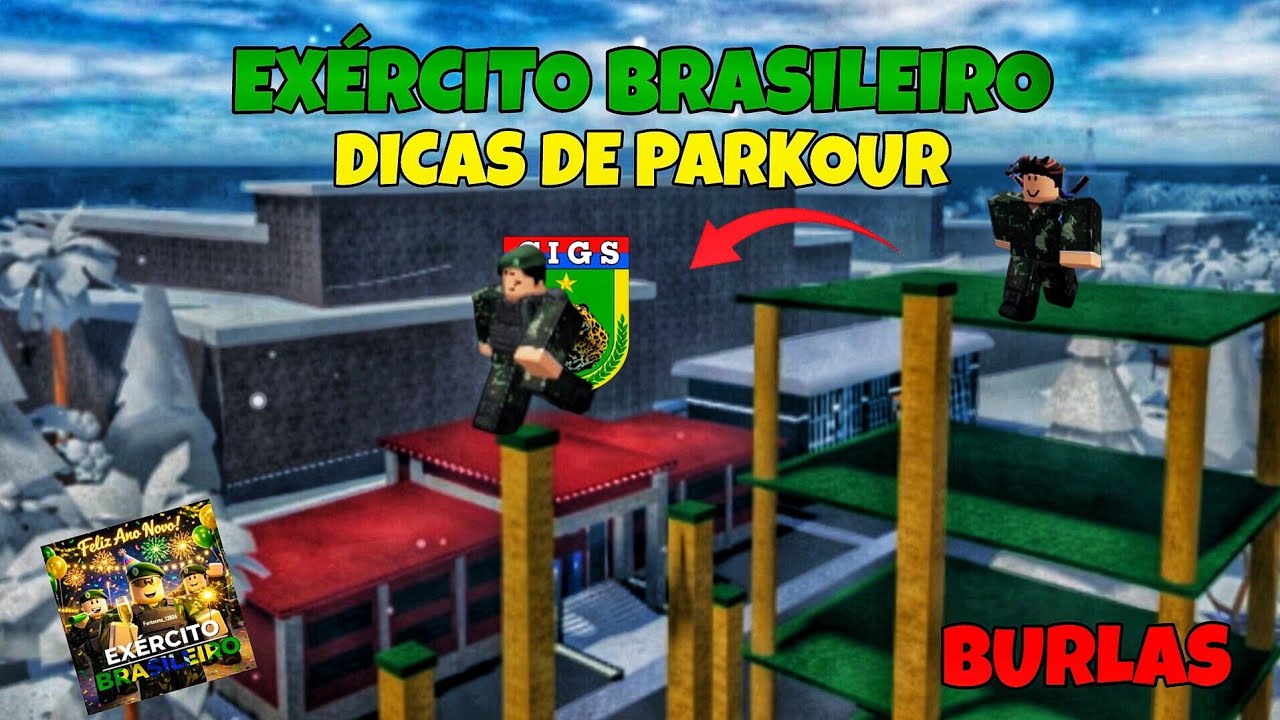 DICAS de PARKOUR no Exército Brasileiro - E.B do FANTASMA👻 [Roblox]