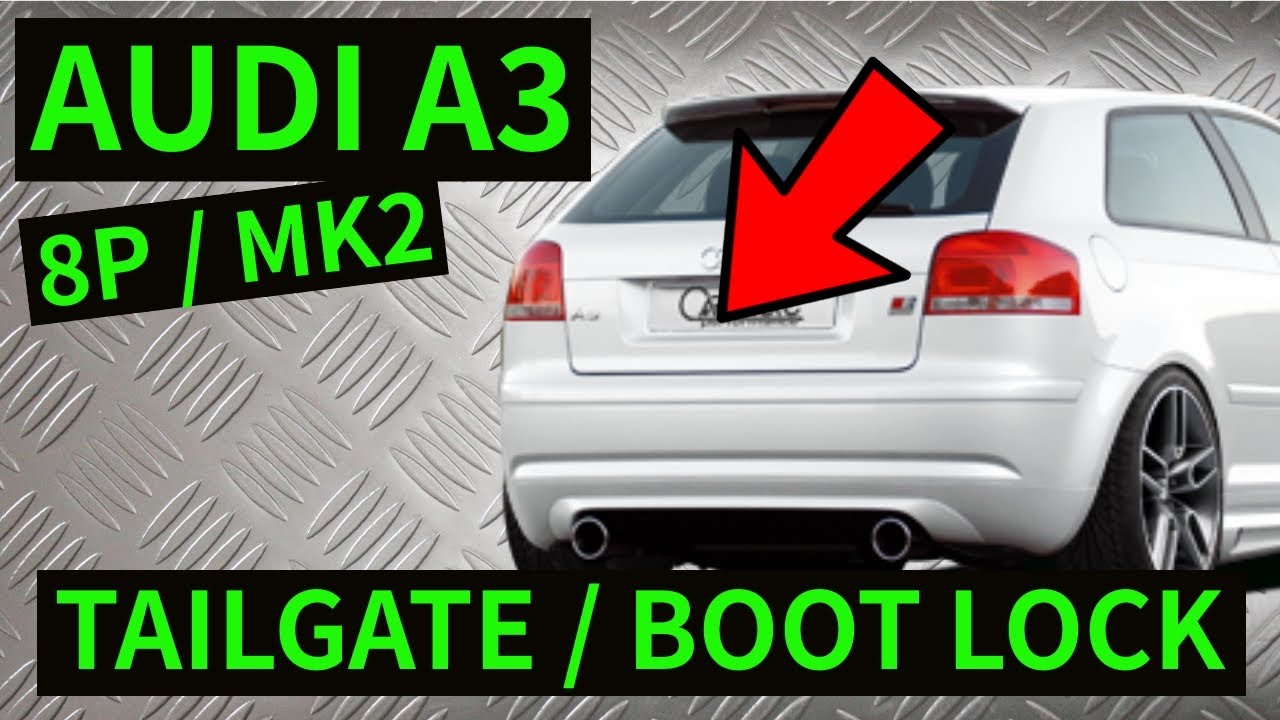 AUDI A3 8P — Как снять фиксатор замка задней двери багажника (2004–2012)