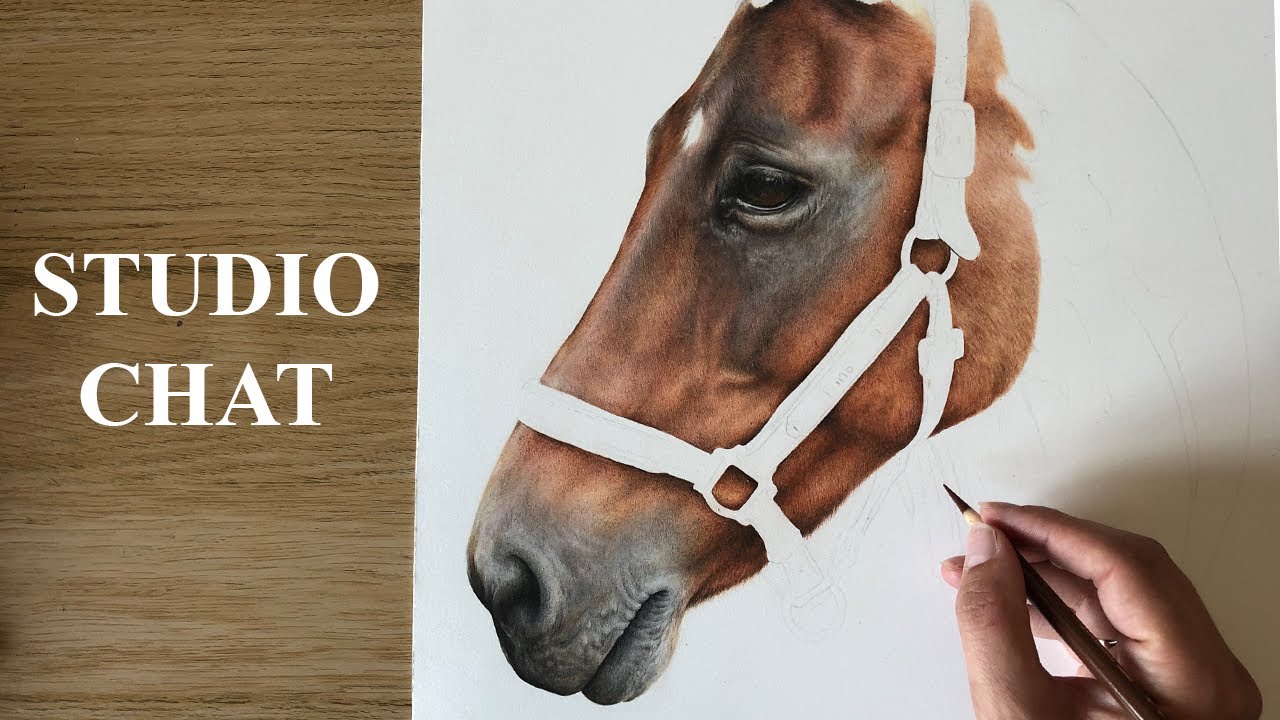 REAL TIME DRAW WITH ME | HORSE PORTRAIT | CHATTY CATCH UP & UPDATE
