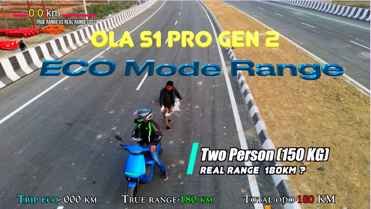 ECO Mode Me 150 KG Weight Ke Sath OLA S1 Pro Gen 2  Range Test