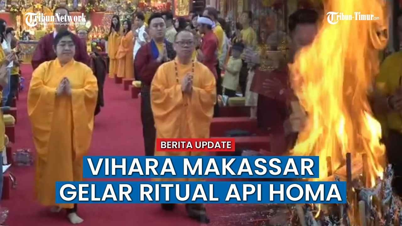 Jelang Imlek 2026, Vihara Dharma Agung Makassar Gelar Ritual Api Homa dan Barongsai