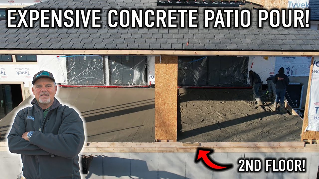 Pouring a MASSIVE Solid Concrete Patio! (Very Difficult)