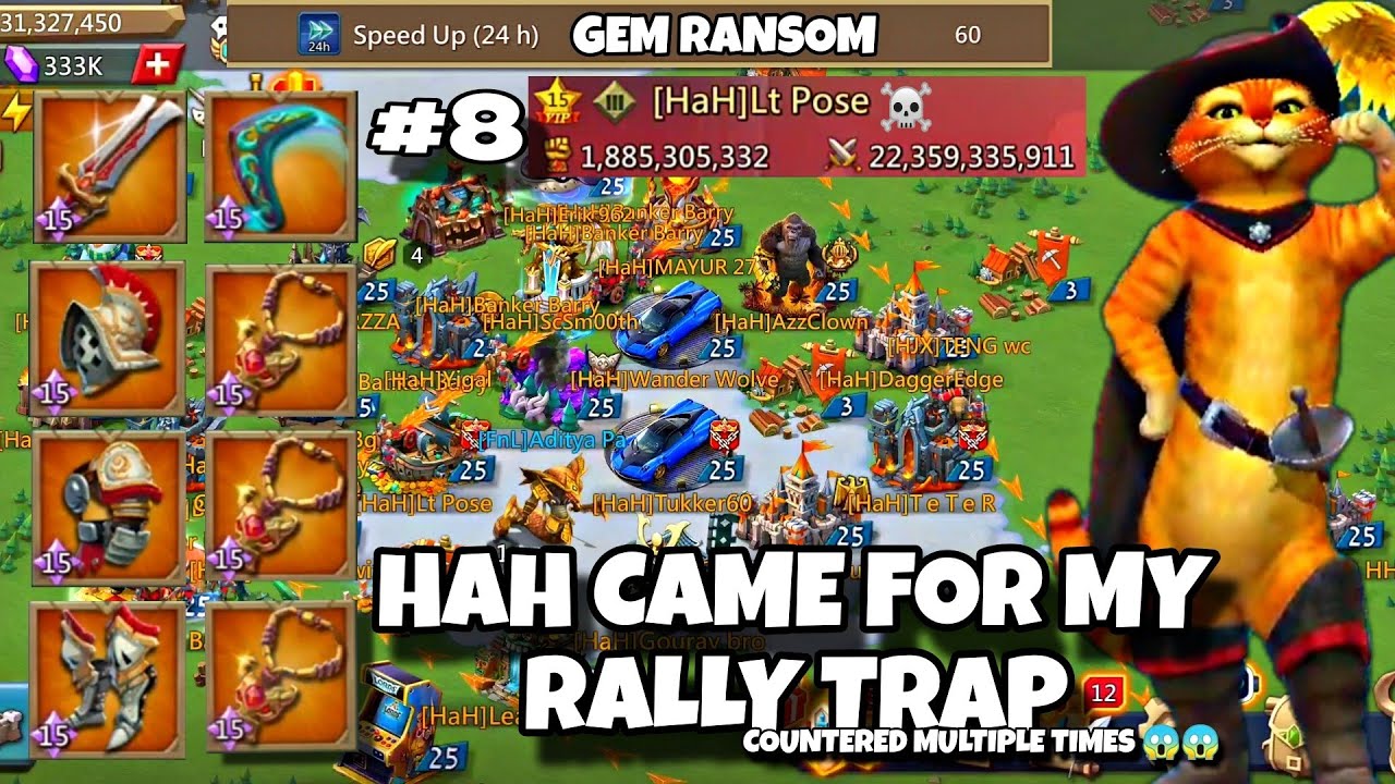 HaH CAME FOR MY RALLY TRAP &bull; COUNTERED MULTIPLE TIMES &bull; #rallytraplordsmobile #lordsmobile