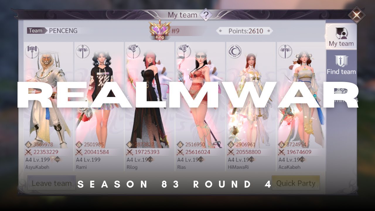 REALM WAR Season 83 Round 4 with Playoff Perfect World Mobile VNG