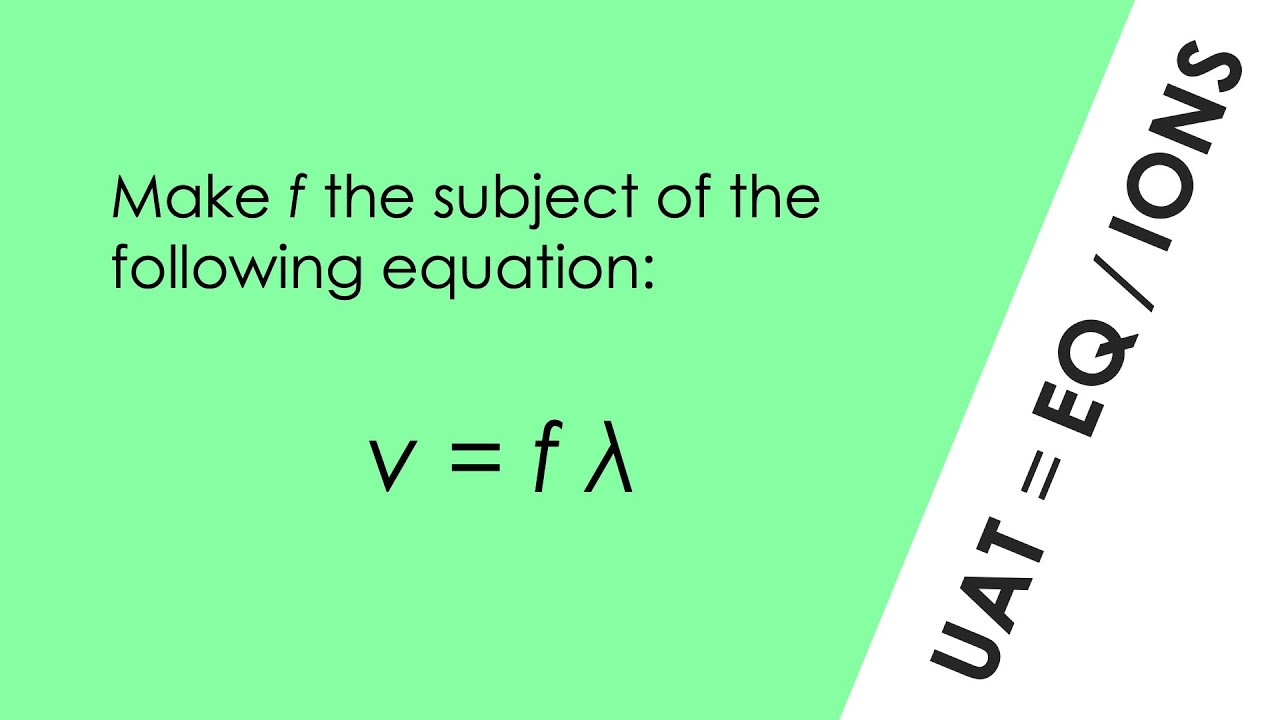 Rearranging Equations (wave speed equation) - WORKED EXAMPLE - GCSE Physics