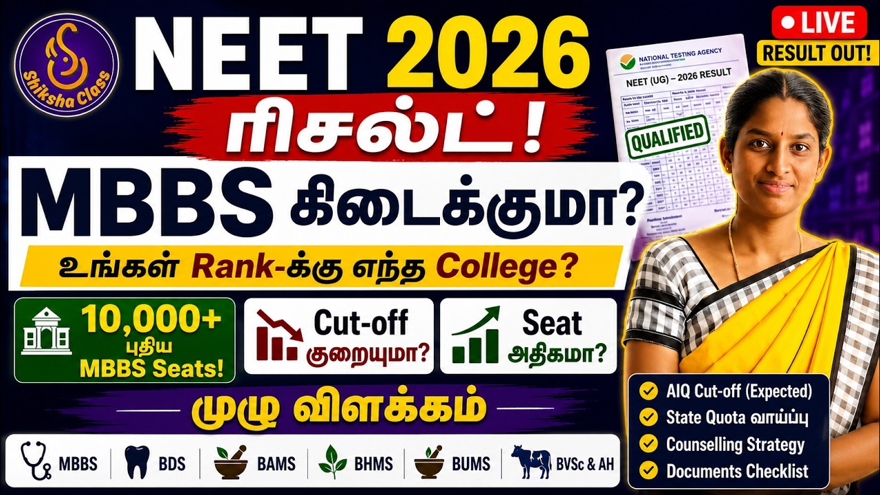 NEET 2026 Result வந்தாச்சு! MBBS கிடைக்குமா? உங்கள் Rank-க்கு எந்த College? | 10,000+ New MBBS Seats