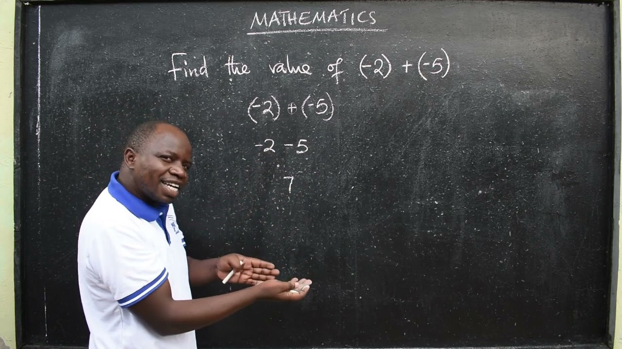Find the value of (-2) + (-5)
