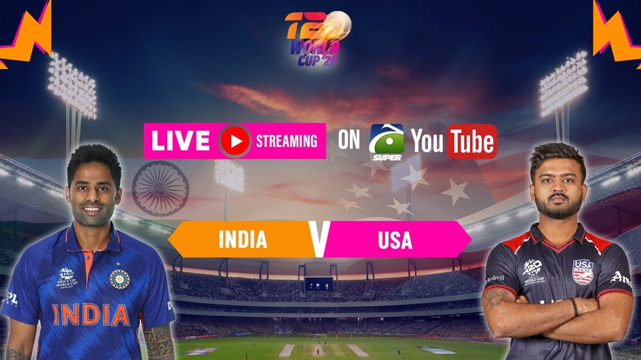 🔴LIVE: 𝗧𝟮𝟬 𝗪𝗼𝗿𝗹𝗱 𝗖𝘂𝗽 𝟮𝟬𝟮𝟲 – India vs USA LIVE Score, T20 World Cup 2026 - Cricket | Geo Super