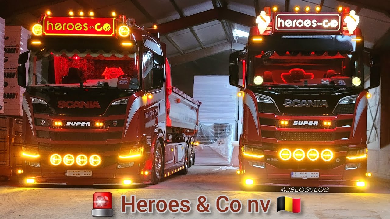 Heroes & Co nv Scania showtrucks 🇧🇪 Trucklights, -sounds (Scania Nextgen and Scania R)