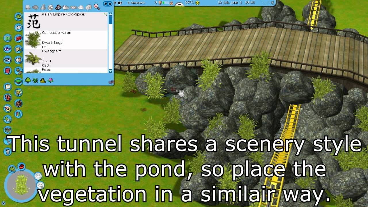 RCT3 Tutorial - How To Make A Rocky Tunnel (+ Downloads)