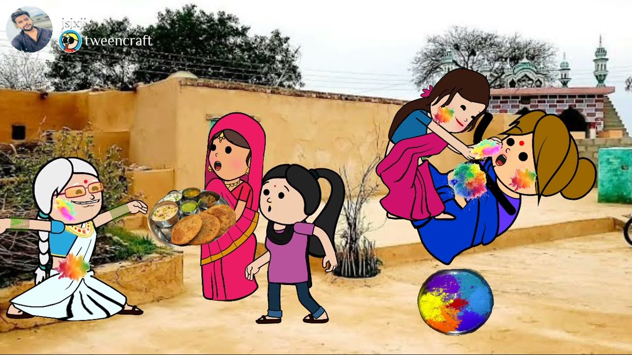 ललका जीजी पटक कै बड़की जीजी कै लगाई रंग दाखिन्हा भागी नाज बचाए कै😁😂|| #sonacomedytv #comedycartoon 