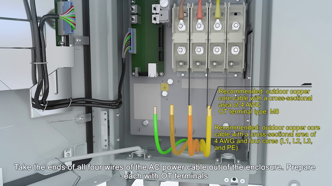 Huawei SUN2000 45KTL-US Installation Guide Part 5: Installing the AC Power Cable Through a Tube