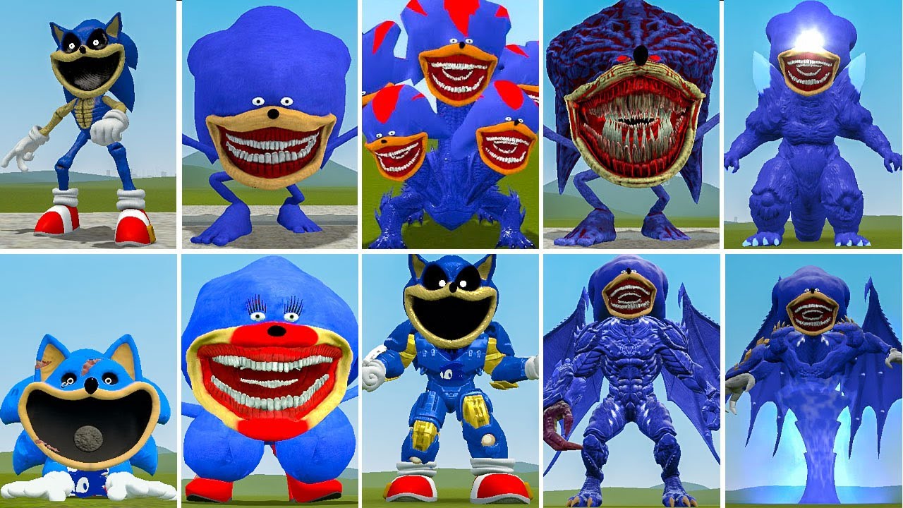 ALL NEW SONIC BLUE ALL SONIC GRANMAJA VS SONIC SEA ULTIMATE TITAN VS HYDRA SONIC IN GARRY'S MOD !!!!
