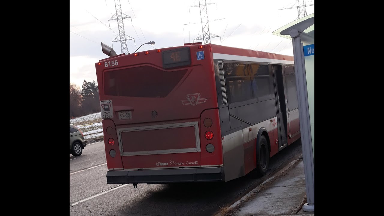 Toronto TTC 46 MartinGrove to Kipling Stn Bus Ride - Dixon Rd to Winterton Dr #8156 12/18/2025