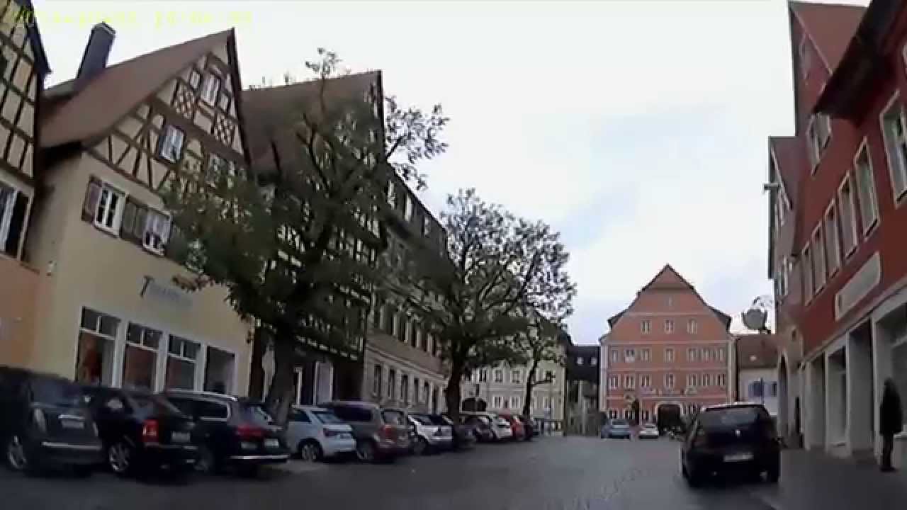 D: Feuchtwangen. Landkreis Ansbach. Fahrt durch die Stadt. Oktober 2014