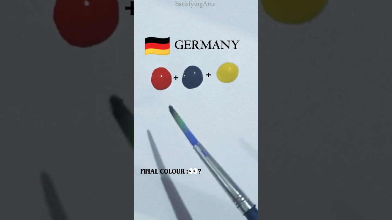 🇩🇪 Mixing Germany Flag Colours 🎨 | What colour do Red + Black + Yellow create?  👀