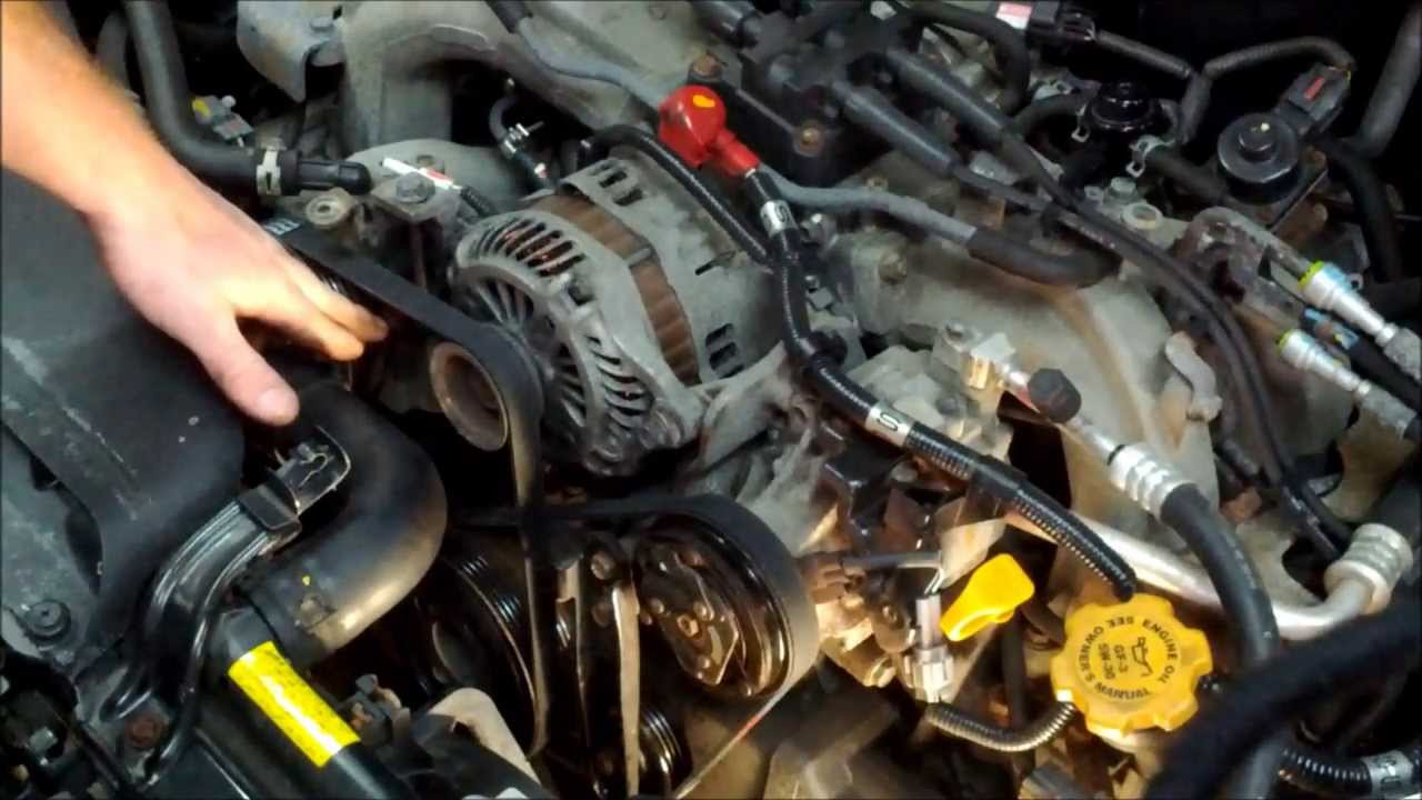 Как заменить оба приводных ремня Subaru