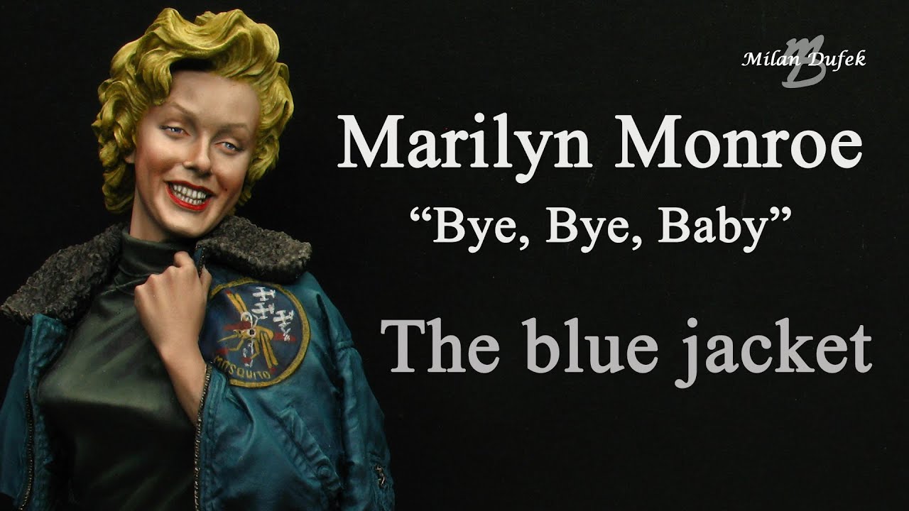 Marilyn Monroe - Painting bust - The jacket - The base acrylic colour and oil layer.