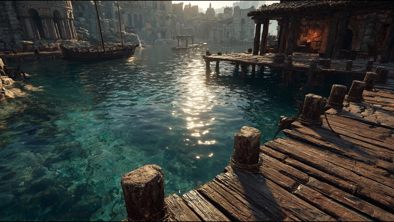 The Sunlit Harbor of the Forgotten Empire | Medieval Fantasy Music & Animated Ambience
