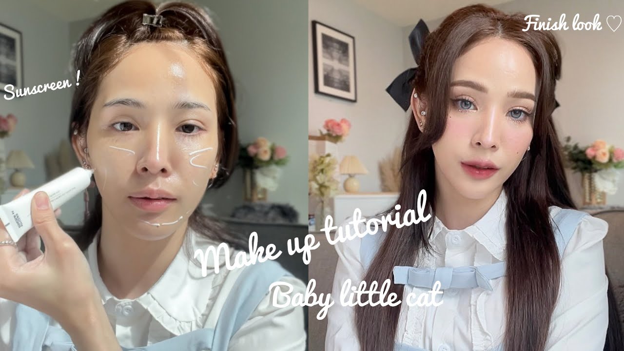 Barbiepop's : แต่งหน้าแบบลูกแมวขี้อ้อน Baby little cat สอนทำผมด้วย♡