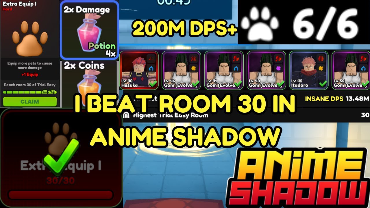 I GOT TO ROOM 30 IN TRIAL MODE IN ANIME SHADOW