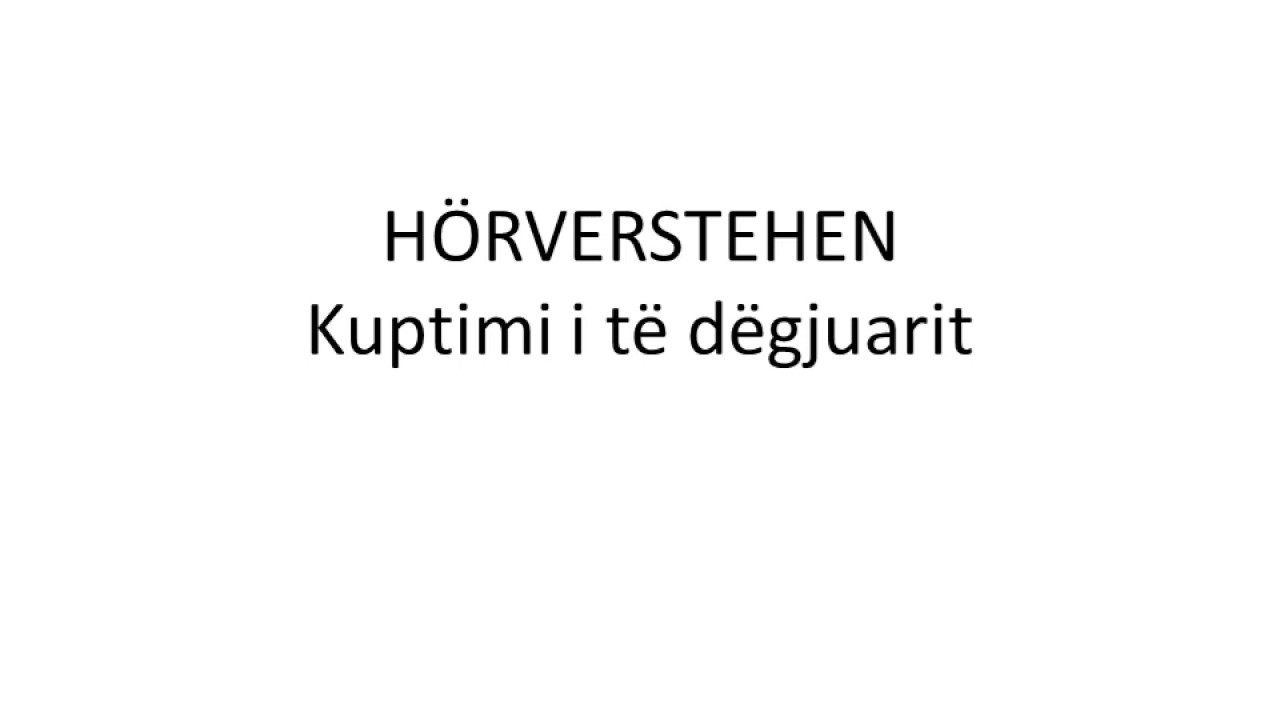 HÖRVERSTEHEN Verabredungen und Hobbys