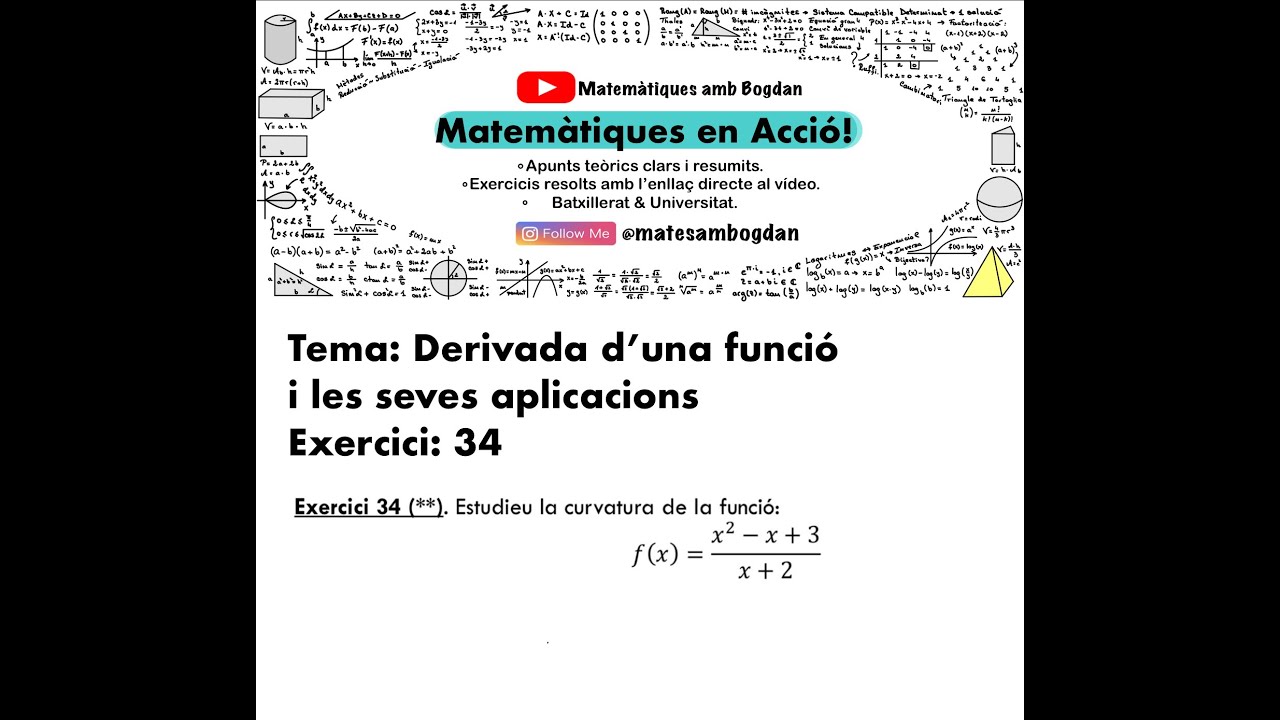 Matemàtiques en Acció - Derivada d'una funció - Concavitat i convexitat d'una funció - Exercici 34