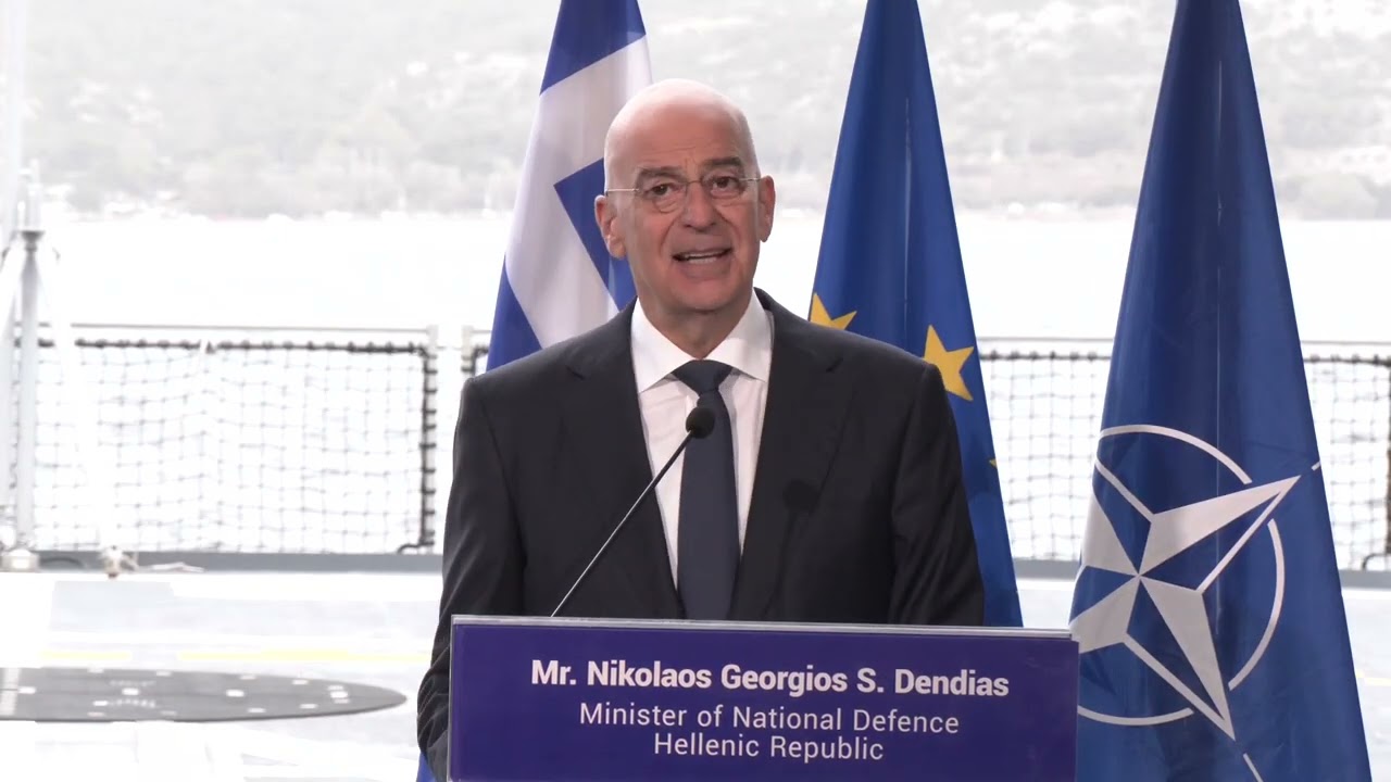 Συνάντηση Νίκου Δένδια με την Υπουργό Ενόπλων Δυνάμεων της Γαλλίας επί της φρεγάτας Κίμων