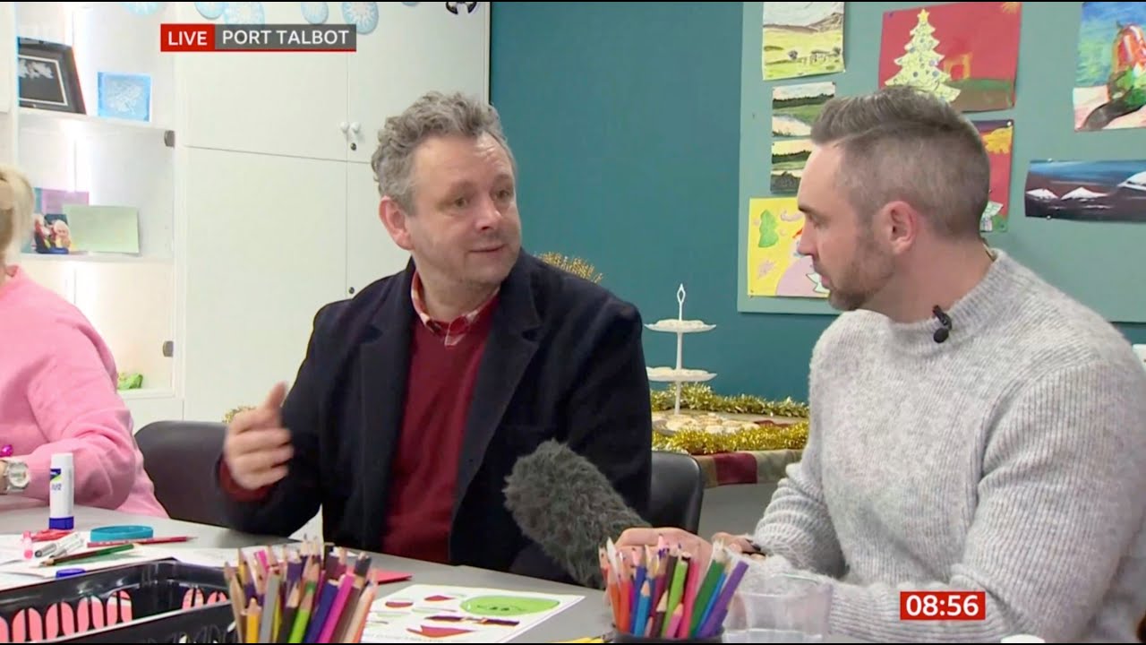 Michael Sheen visits Port Talbot Library for Warm Welcome