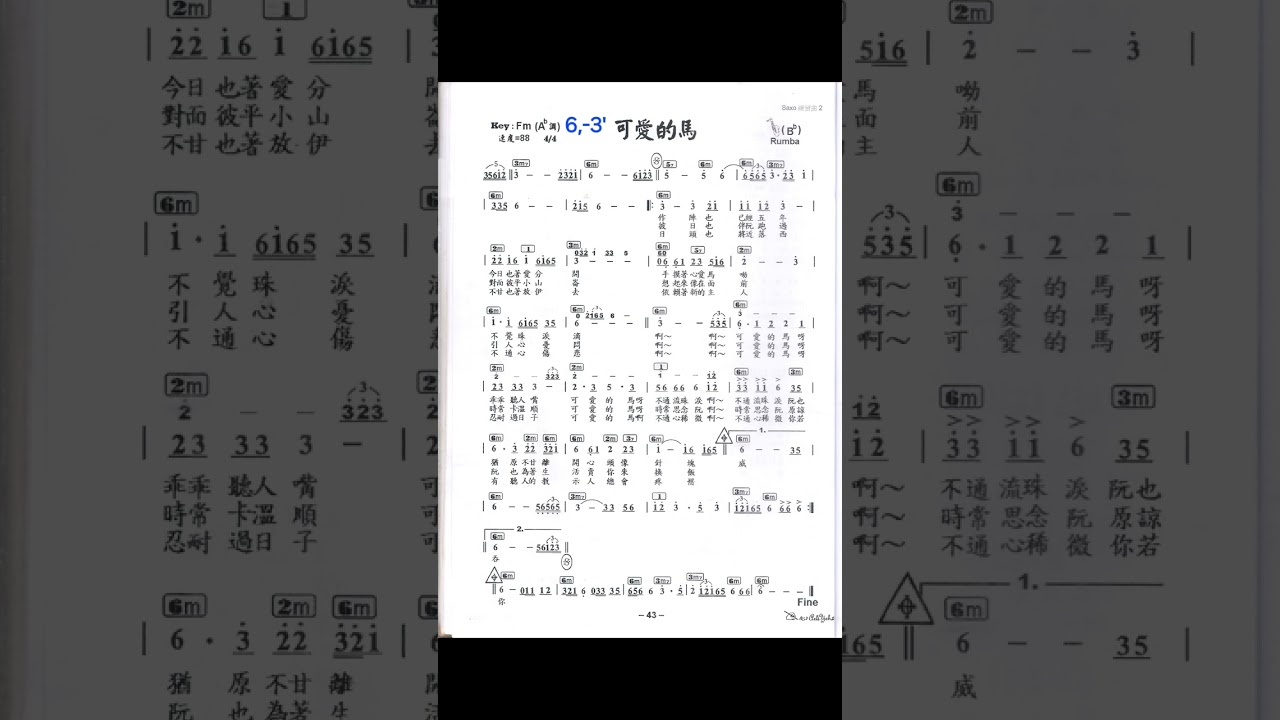 可愛的馬 Bb 譜伴