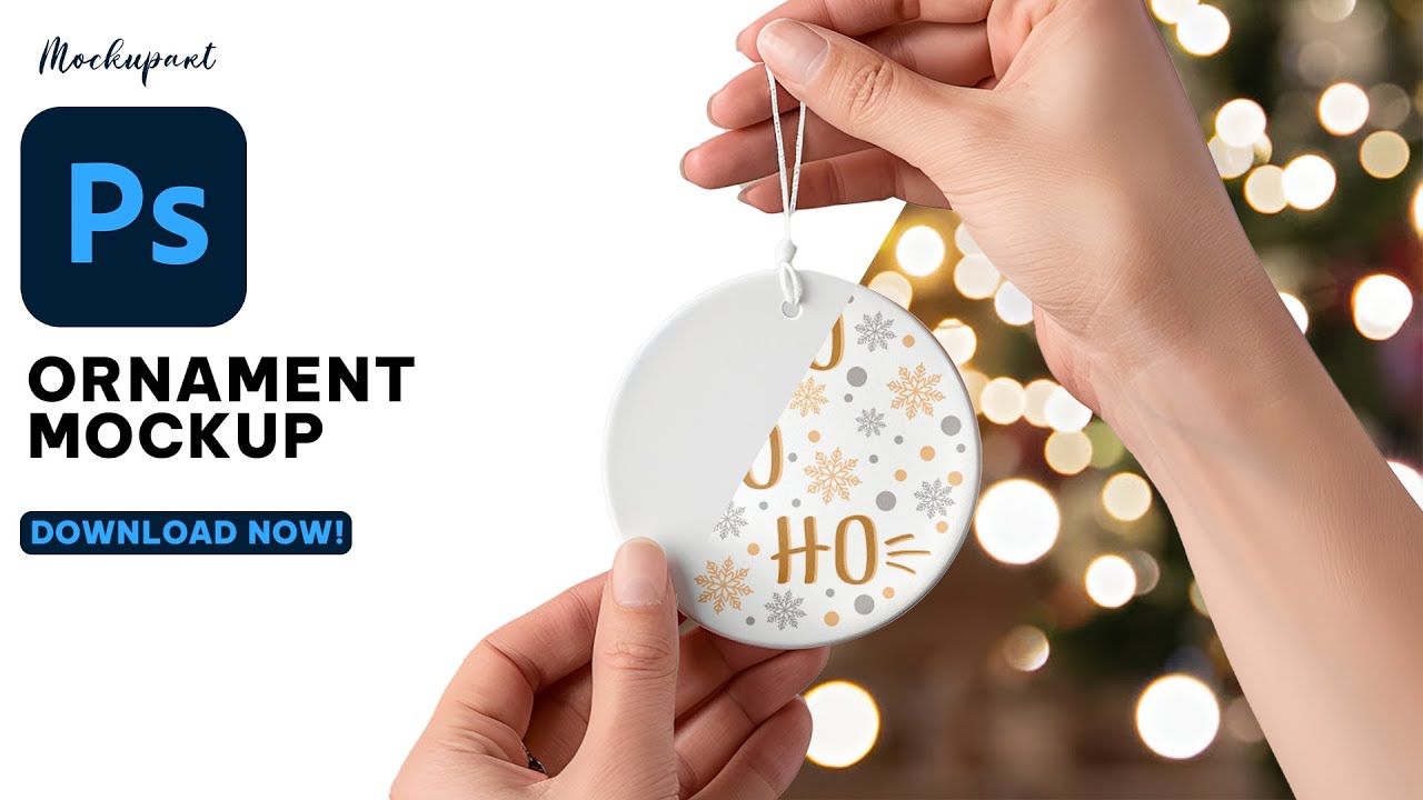 How to make Christmas Ornament mockup with perspective warp tool | Photoshop Tutorial