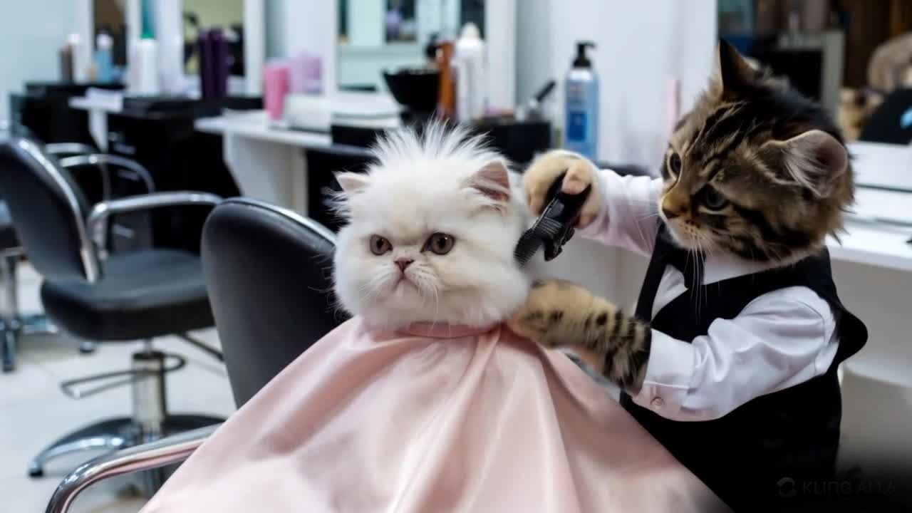 ✂️😻Cats at the Hair Salon 🐾 - Funny Cats Doing Human Things