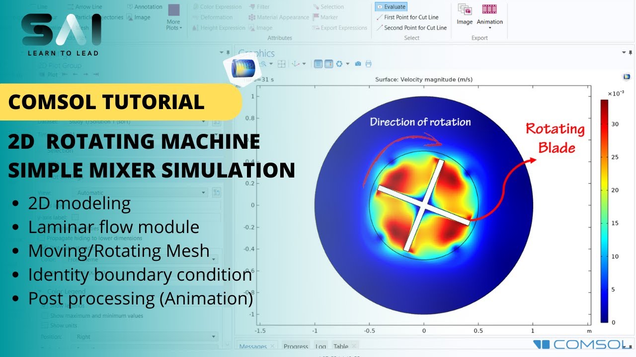 Учебник COMSOL 13 | Моделирование вращающихся механизмов в 2D | Численное моделирование простого ...