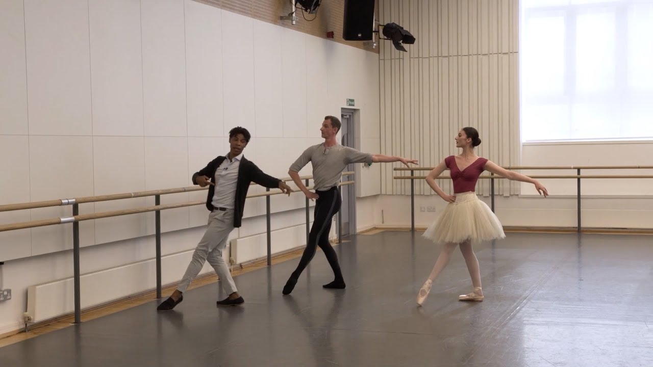 Carlos Acosta coaches Artists Isabella Howard and Miles Gilliver in Don Quixote
