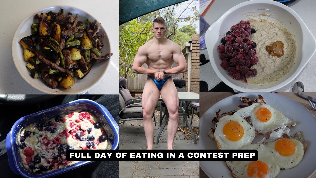 FULL DAY OF EATING IN A CONTEST PREP - 3,000 calories (Natural Bodybuilder)