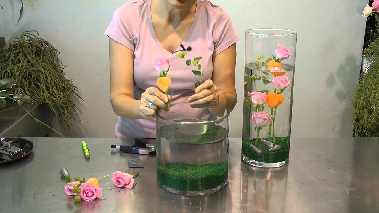 Trabajo floral: Flores con agua