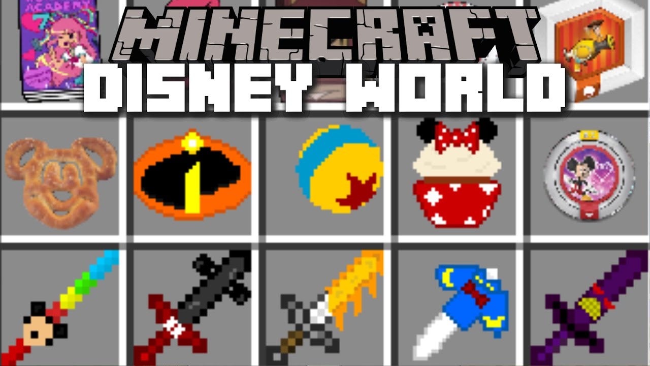 Minecraft DISNEY WORLD MOD / MARVEL, WINNIE THE POOH & MANY MORE!! Minecraft