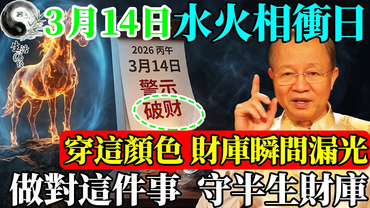 3月14日千萬別穿這個顏色！命理“滅火”，穿了必定破財擋運！#易經智慧 #易經 #曾仕強 #風水 #人生感悟 #人生哲理 #國學 #國學智慧 #正能量 #因果