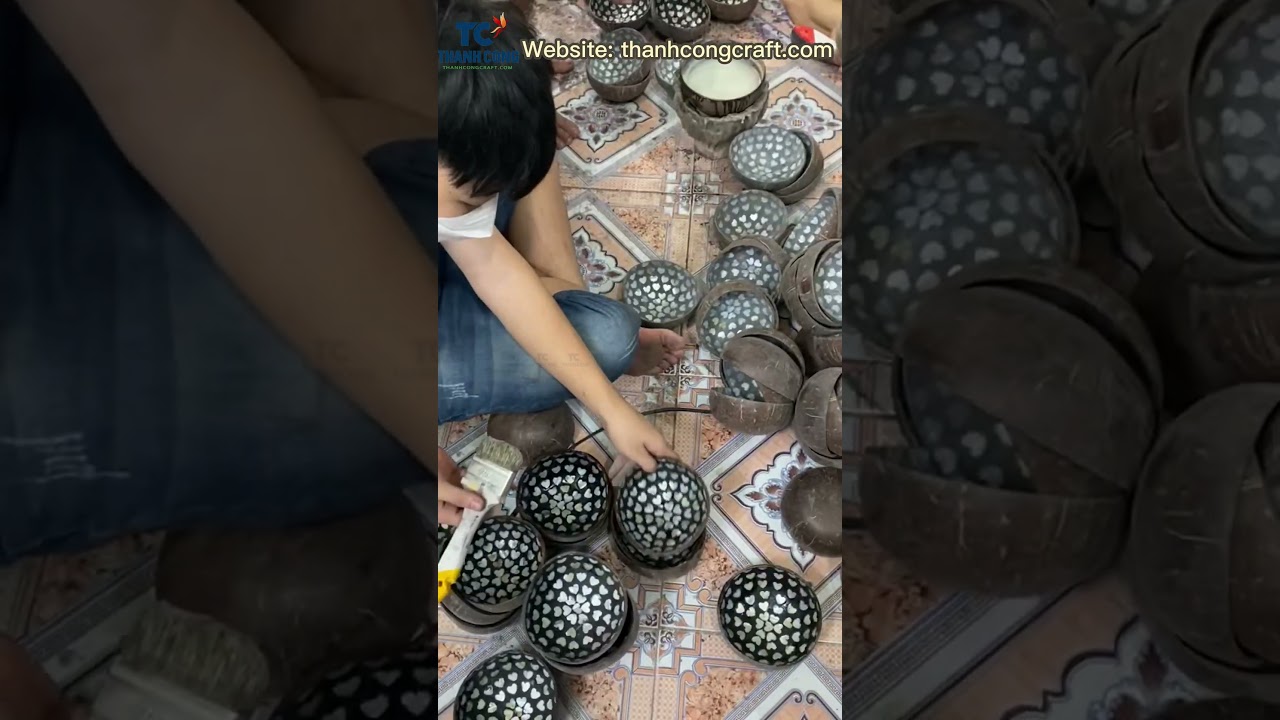 How To Make Mother Of Pearl Coconut Bowls, Coconut Shell Bowls | By Thanhcongcraft.com