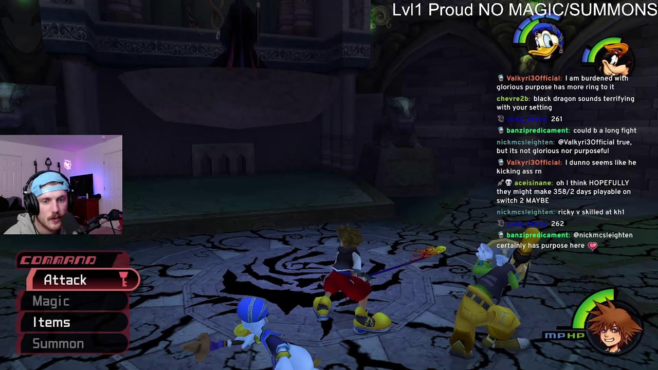 KH1 Level 1 Proud NO MAGIC/SUMMONS Challenge Run Part 4