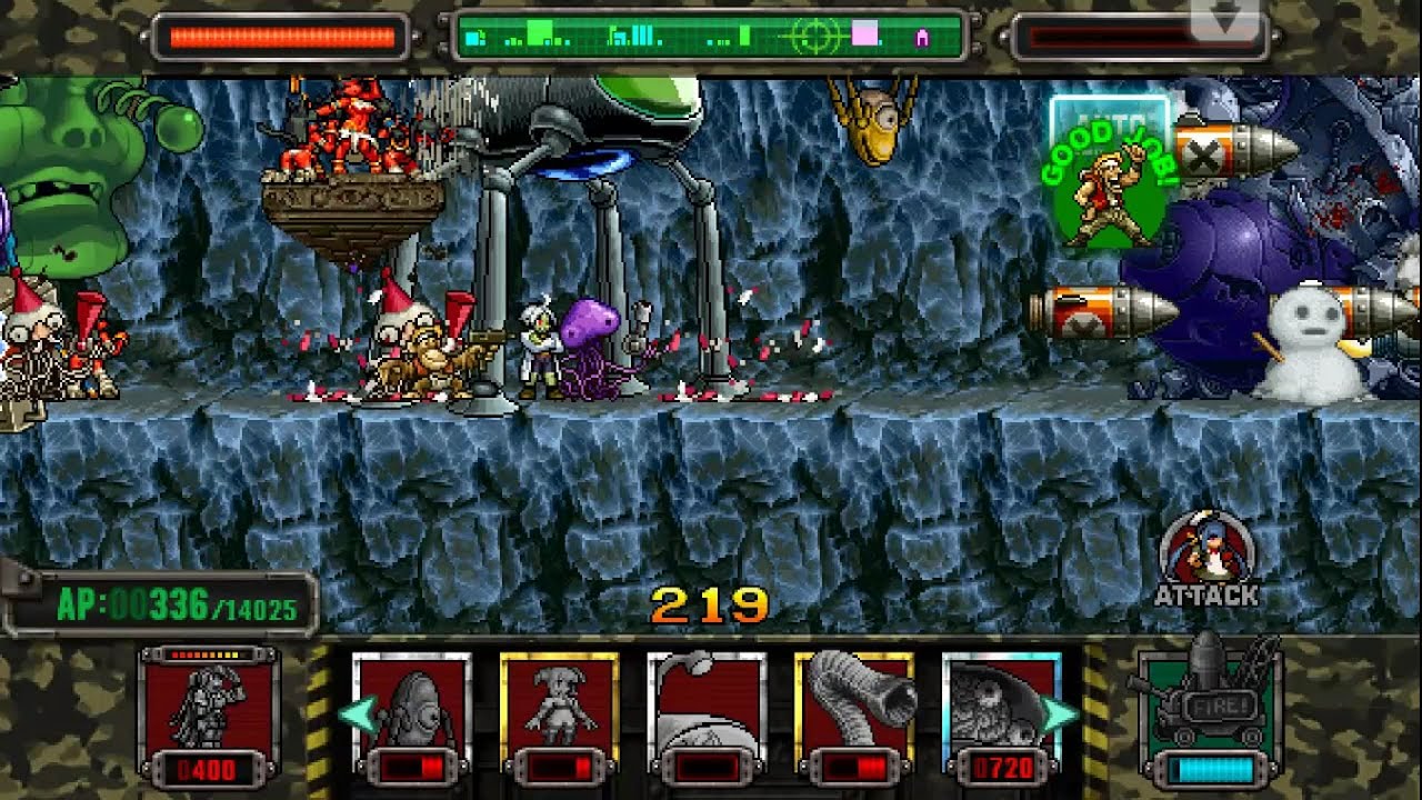 [HD]Metal slug ATTACK. ONLINE!  ALIEN  Deck (2 VS 2) !!! (2.5.0 ver)